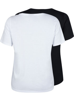 FLASH - 2 kpl t-paitoja pyöreällä pääntiellä , White/Black, Packshot image number 1