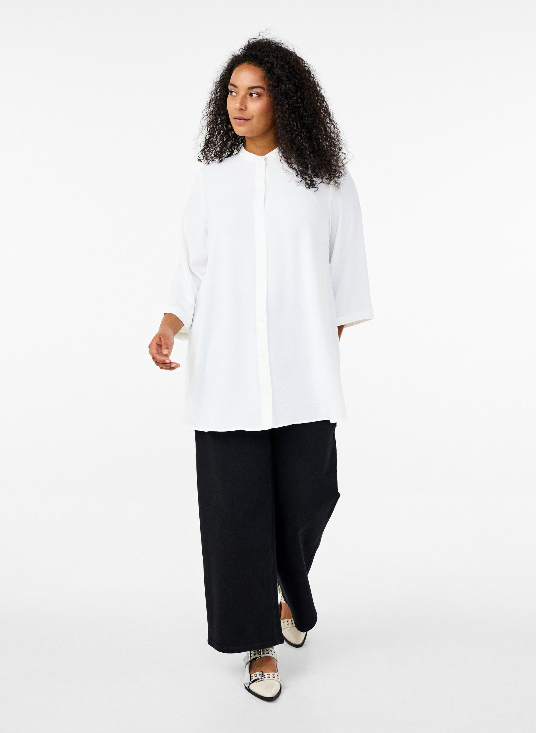 ZizziTunika 3/4-hihoilla, Vanilja, Model image number 1