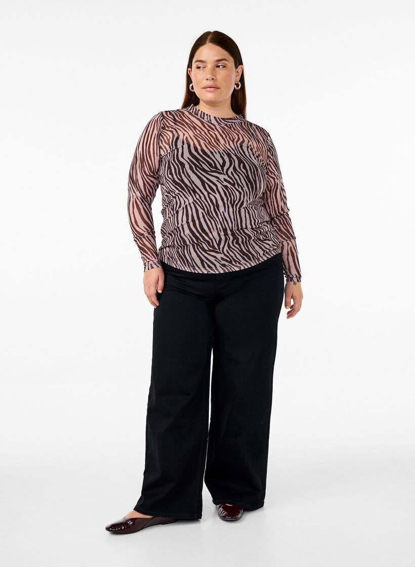 Mesh-toppi seeprakuosilla, Musta, Model image number 1