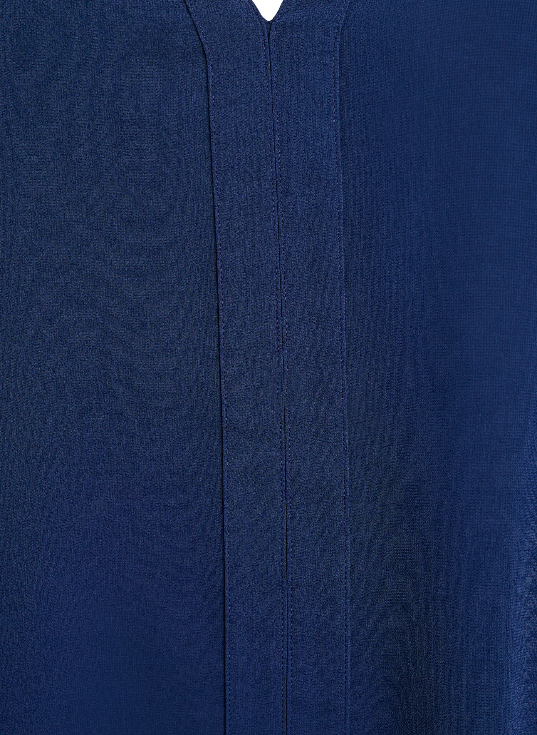 Zizzi Pusero l&auml;pikuultavilla hihoilla ja smokkirypytyksell&auml;, Sininen, Packshot image number 2