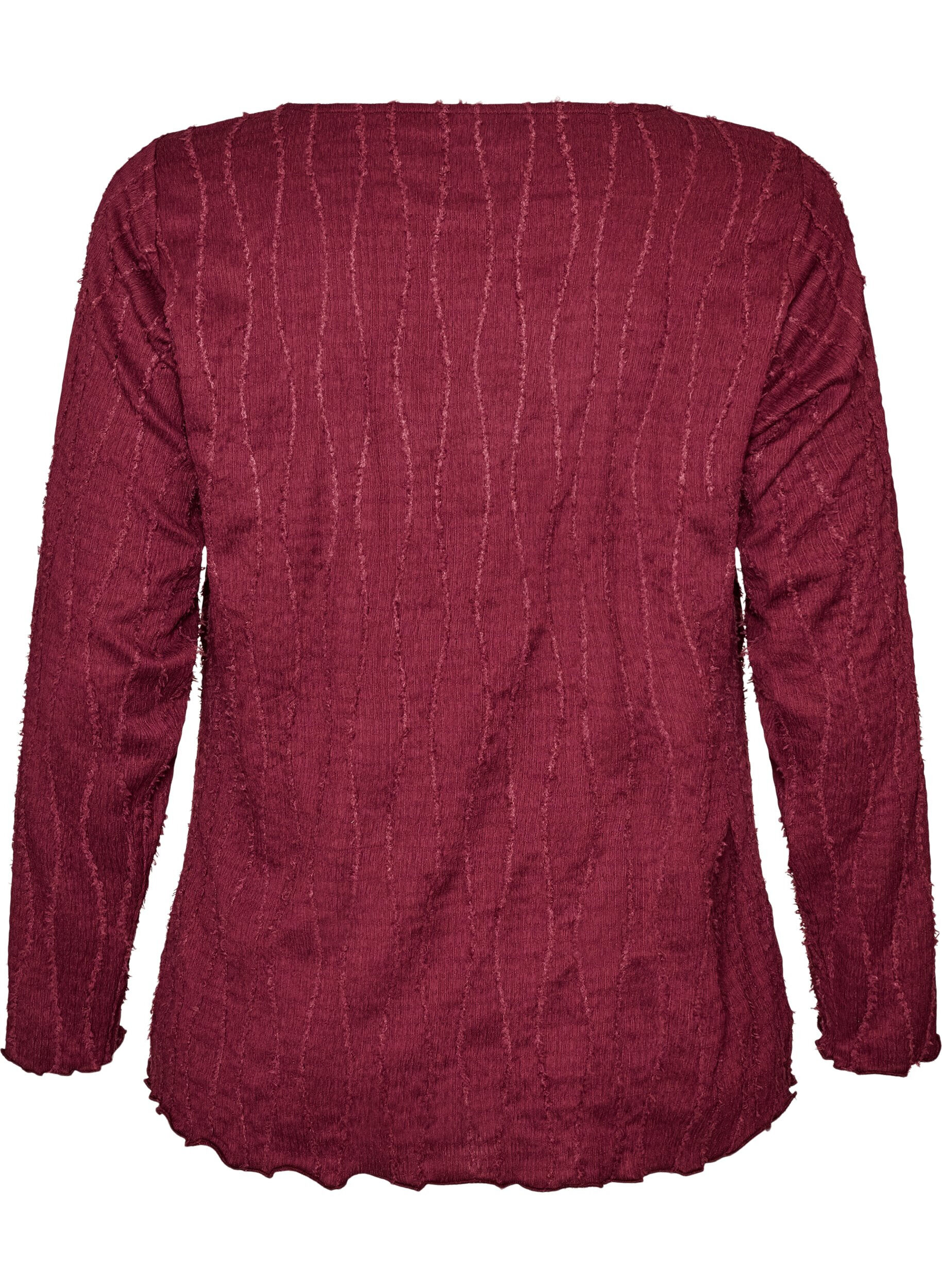 ZizziJerseypusero aaltoilevalla tekstuurilla, Punainen, Packshot image number 1