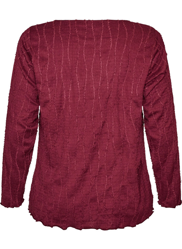 Jerseypusero aaltoilevalla tekstuurilla, Punainen, Packshot image number 1