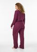 Luomupuuvillaiset pyjamahousut rei&rsquo;itetyll&auml; kirjailulla, Tumma Bordeaux, Model image number 1
