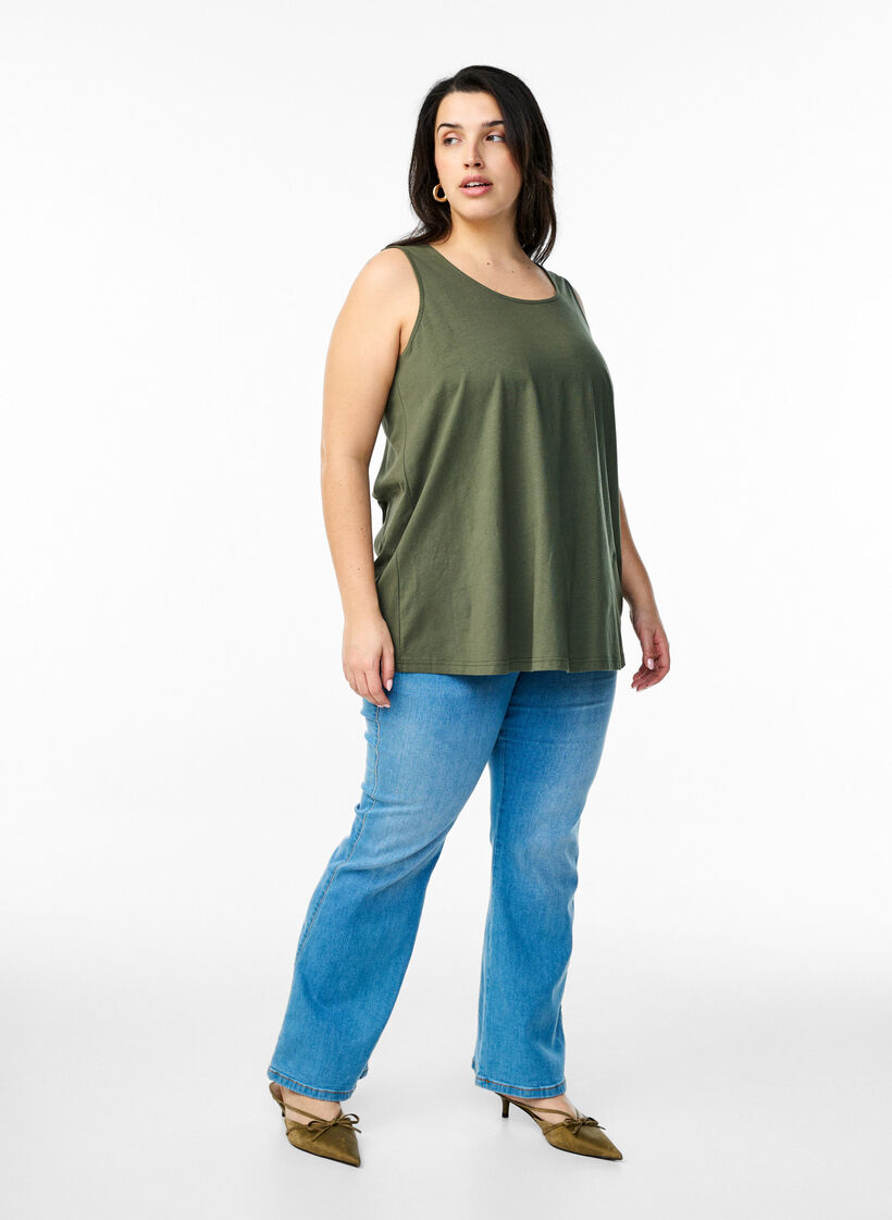 Puuvillatoppi A-mallissa, Vihreä, Model image number 1