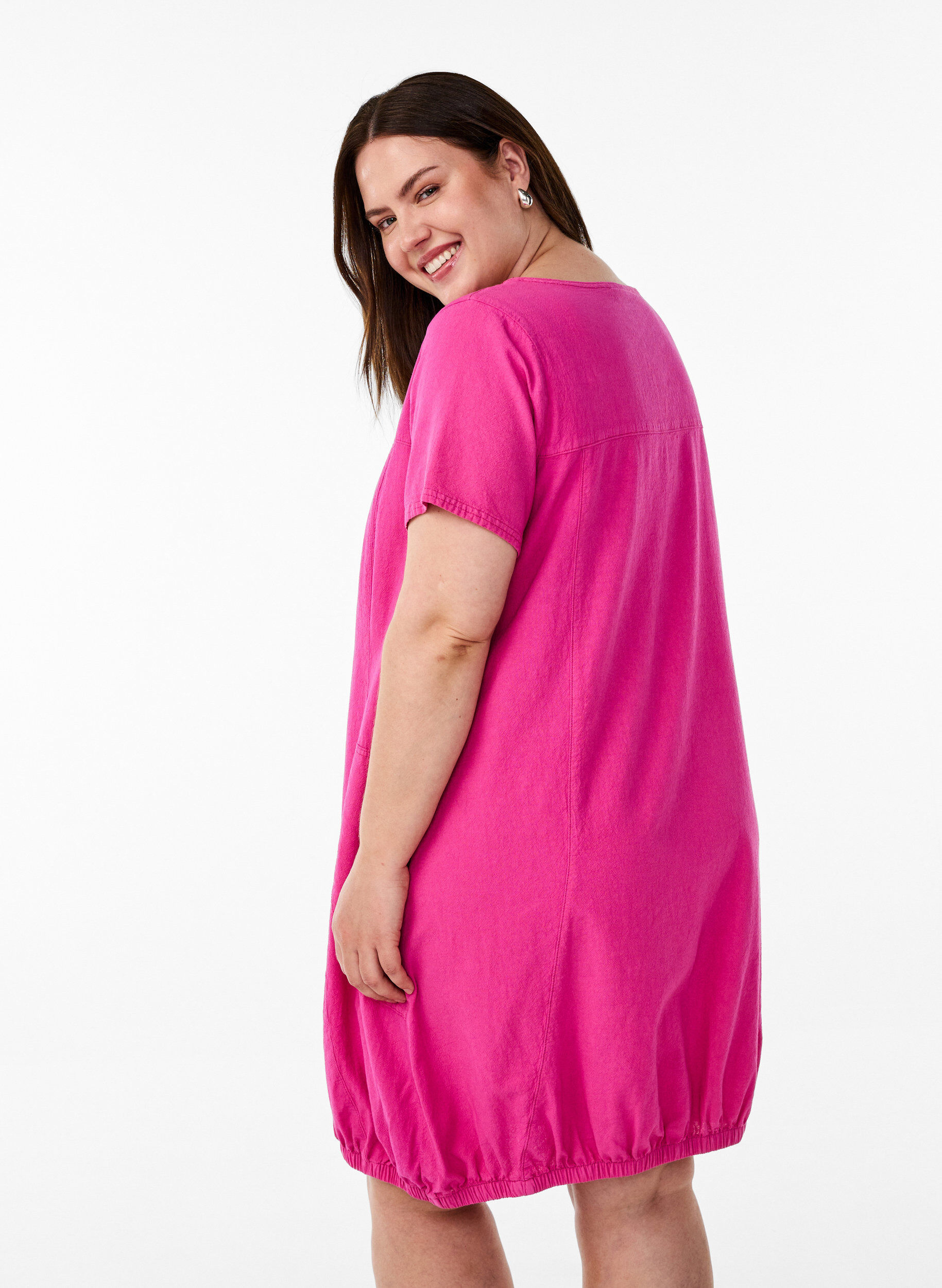 ZizziLyhythihainen puuvillamekko , Vaaleanpunainen, Model image number 2