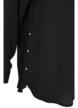 Pitkähihainen paita röyhelökauluksella, Black, Packshot image number 3