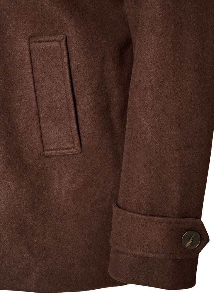 Lyhyt takki kaksoisnapituksella, Ruskea, Packshot image number 3
