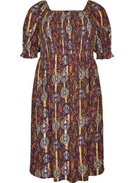 Kes&auml;mekko viskoosista paisley-kuosilla, Violetti