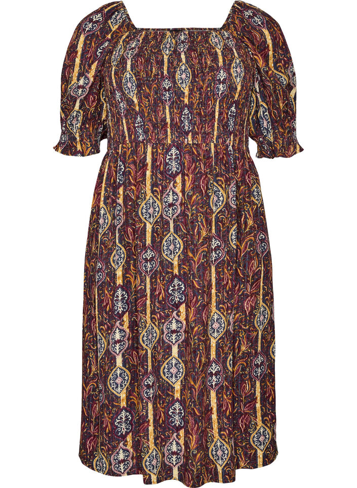 Kes&auml;mekko viskoosista paisley-kuosilla, Violetti, Packshot image number 0