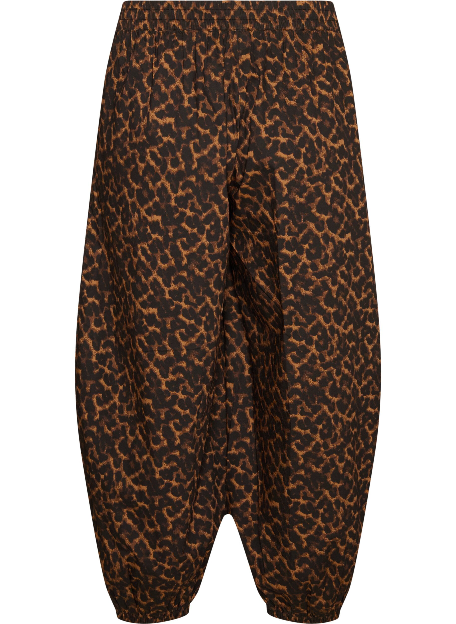 ZizziKorkeavy&ouml;t&auml;r&ouml;iset pallohousut all-over-kuosilla, Ruskea, Packshot image number 1