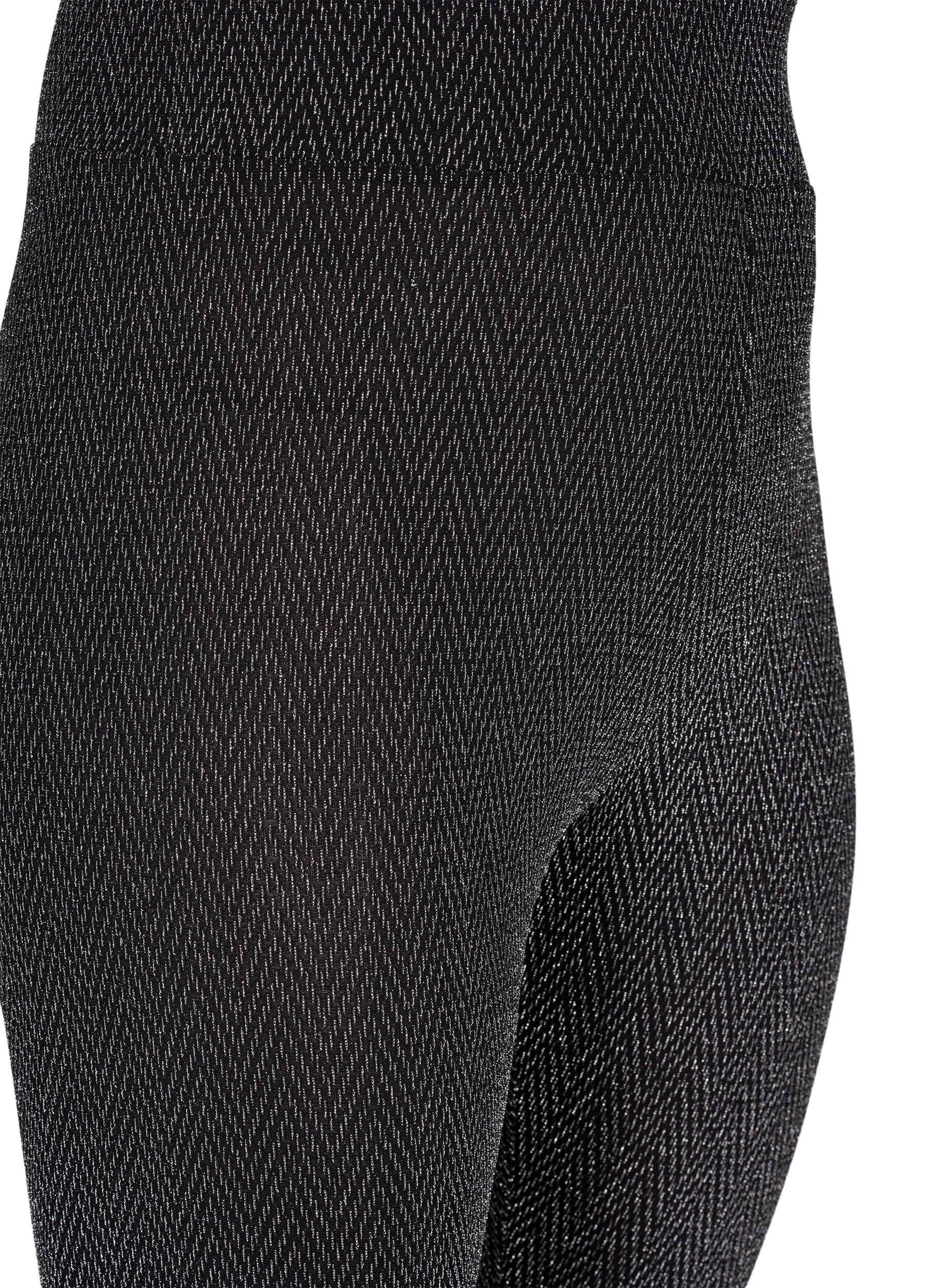 Zizzi Glitterkuviolliset leggingsit, Silver ZigZagShimmer, Packshot image number 2