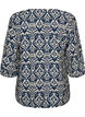 Kuviollinen viskoosipusero 3/4-hihoilla, Sininen, Packshot image number 1