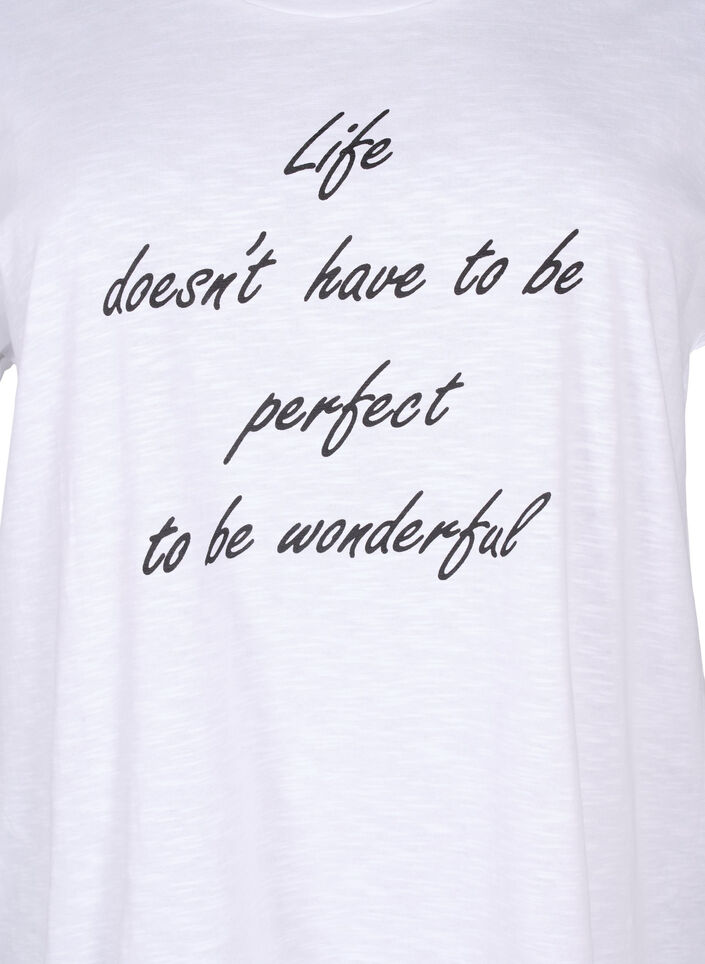 Ekologisesta puuvillasta valmistettu t-paita painatuksella, B. White Black Print, Packshot image number 2