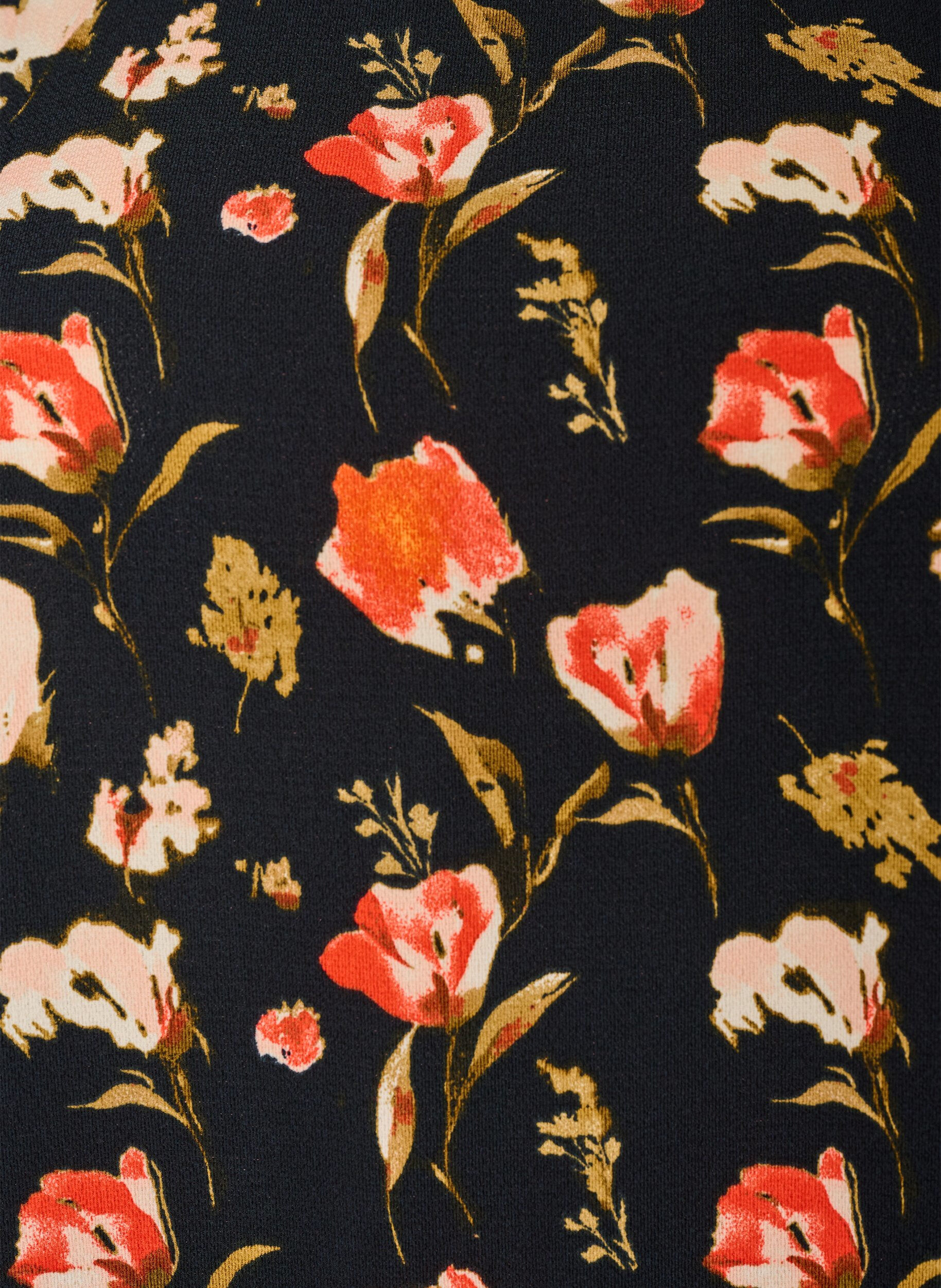 Zizzi Lyhythihainen, kuvioitu mekko, Musta, Packshot image number 2