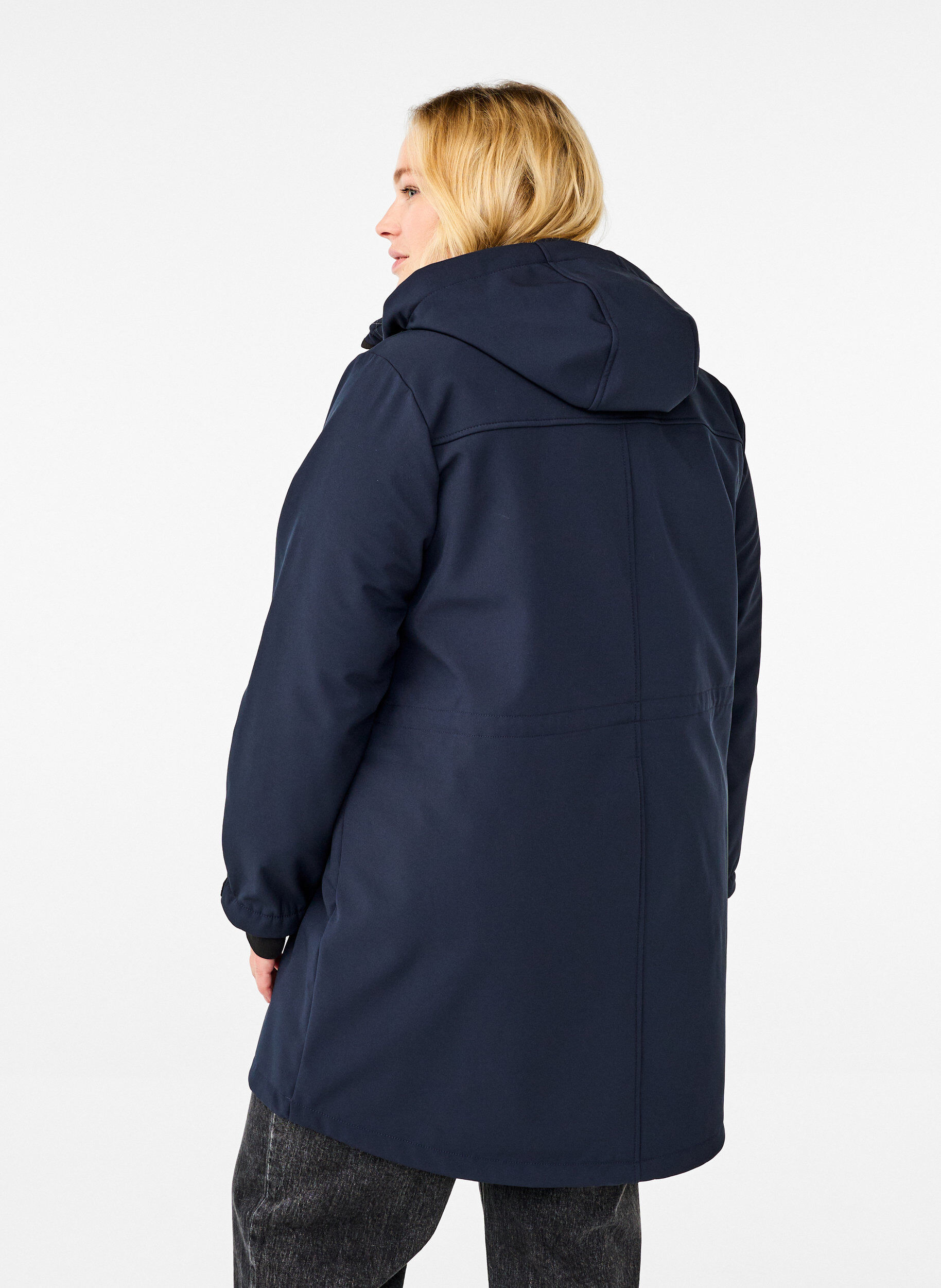 ZizziSoftshell-takki irroitettavalla hupulla, Sininen, Model image number 2