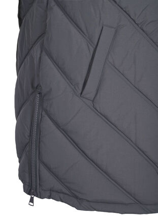 Long vest with high neck and pockets, Asphalt, Packshot image number 3