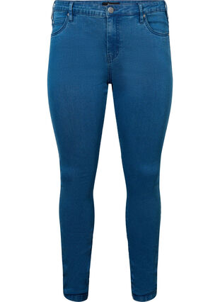 Korkeavyötäröiset super slim Amy-farkut, Mid Blue, Packshot image number 0