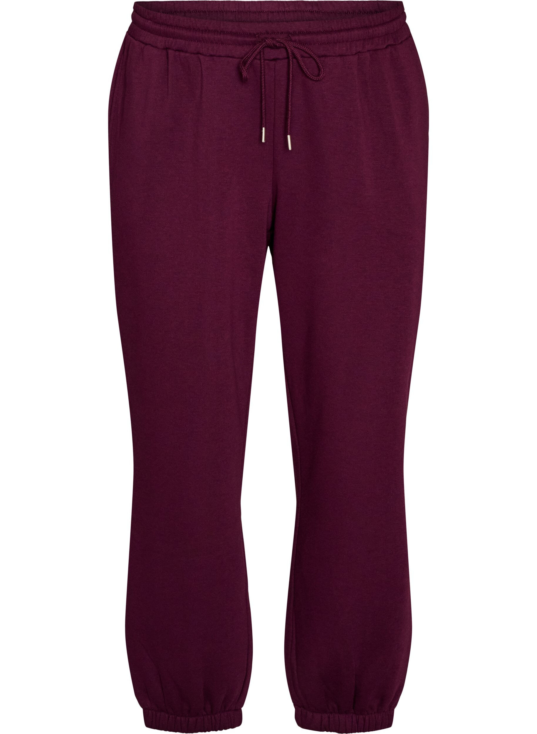 ZizziKorkeavy&ouml;t&auml;r&ouml;iset collegehousut kiristysny&ouml;rill&auml;, Violetti, Packshot image number 0