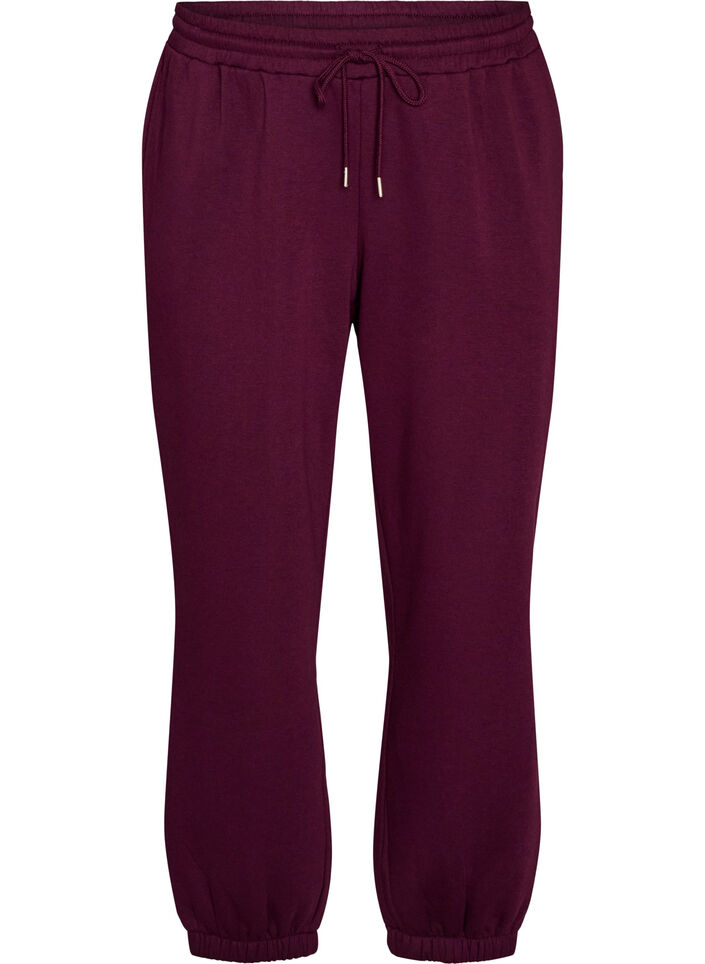 Korkeavy&ouml;t&auml;r&ouml;iset collegehousut kiristysny&ouml;rill&auml;, Violetti, Packshot image number 0