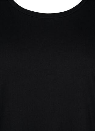 Puuvillainen t-paitamekko halkioilla, Black, Packshot image number 2
