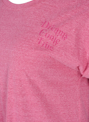Meleerattu t-paita puuvillasta, Fandango Pink Mel, Packshot image number 3