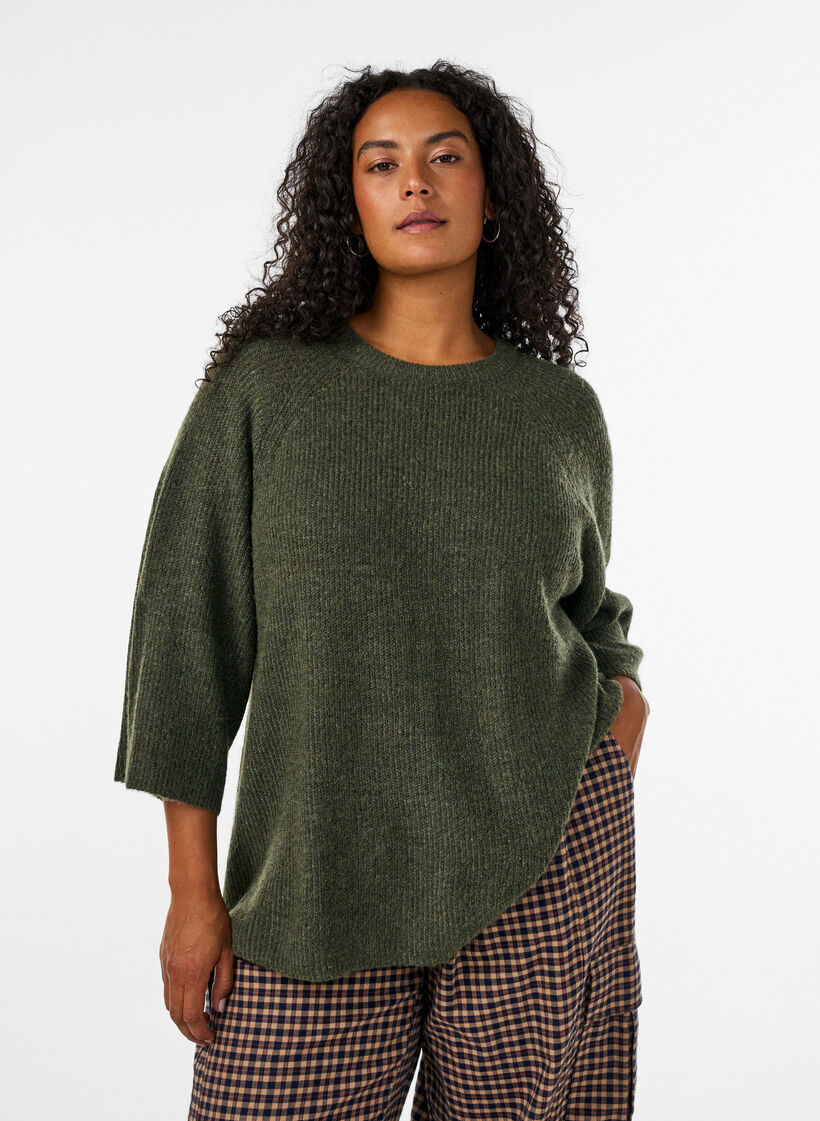 Ribattu neule, 3/4-hihat, Vihre&auml;, Model image number 0