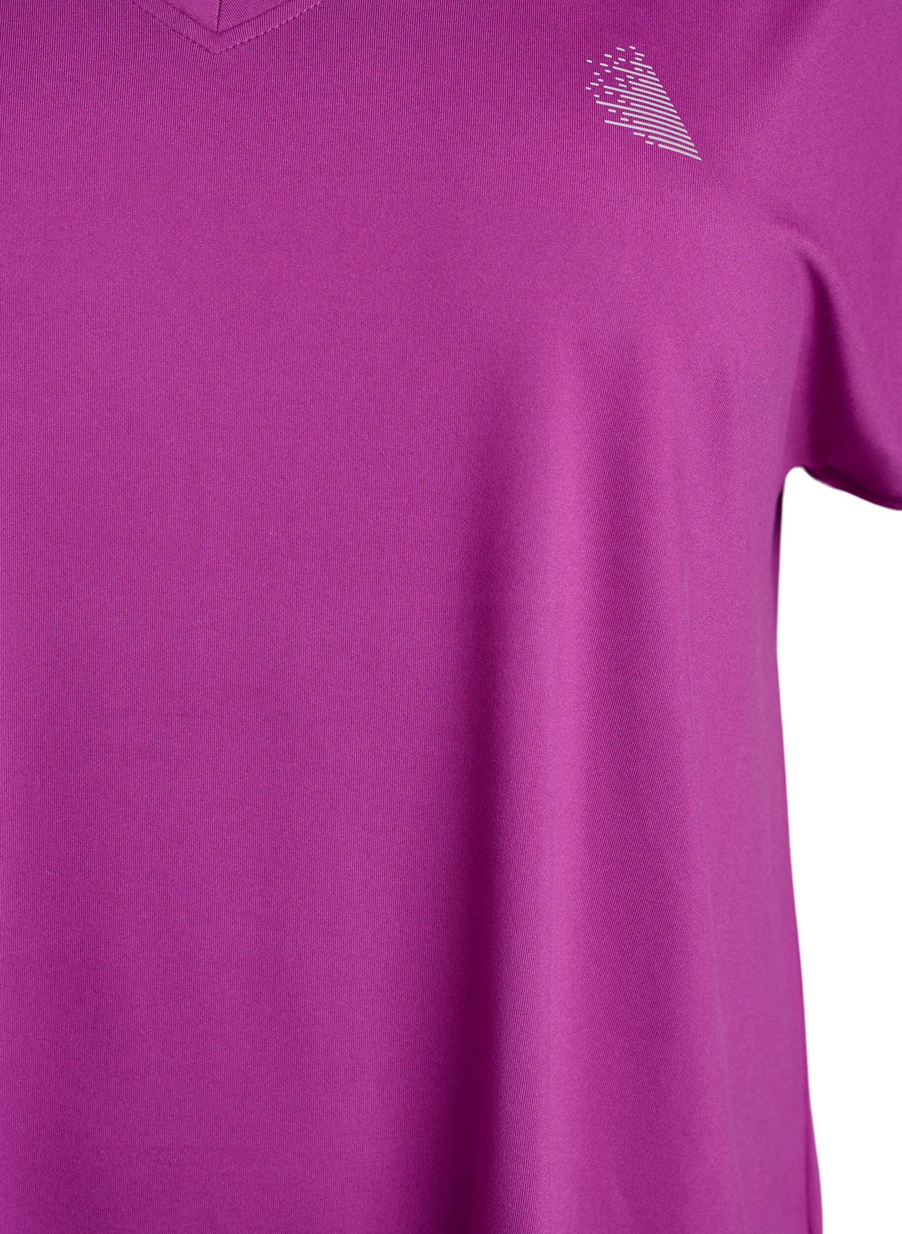 ZizziLyhythihainen treeni-T-paita V-p&auml;&auml;ntiell&auml;, Violetti, Packshot image number 2
