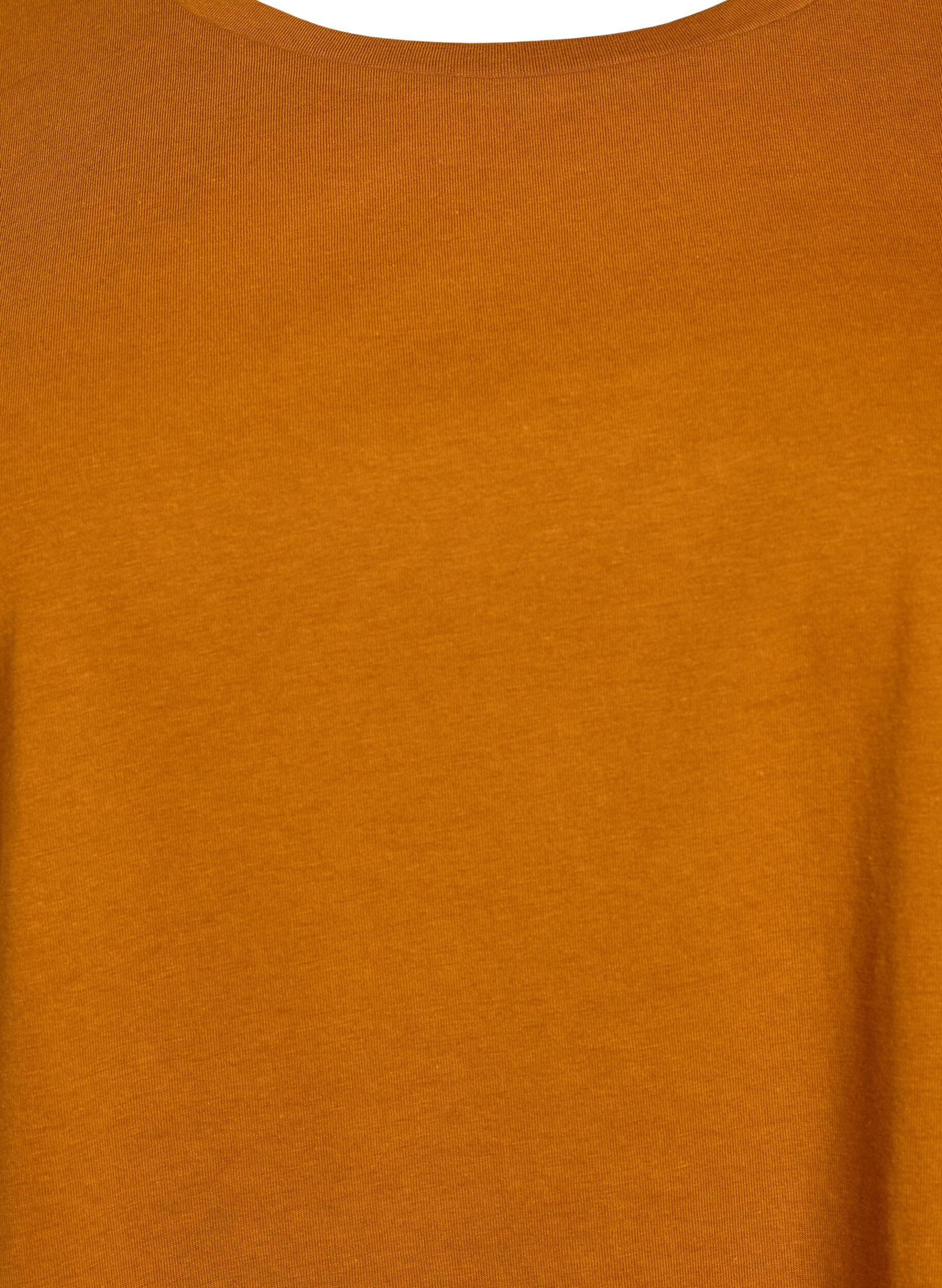 ZizziLyhythihainen puuvillasekoitteinen T-paita, Oranssi, Packshot image number 2