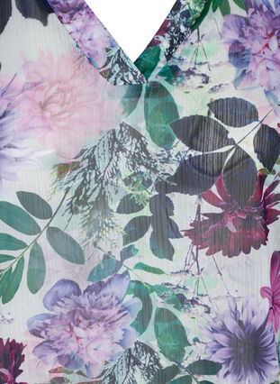 Kukallinen pusero 2/4-hihoilla , Purple Flower mix, Packshot image number 2