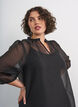 Lyhyt organza-mekko r&ouml;yhel&ouml;helmalla, Musta, Model image number 3
