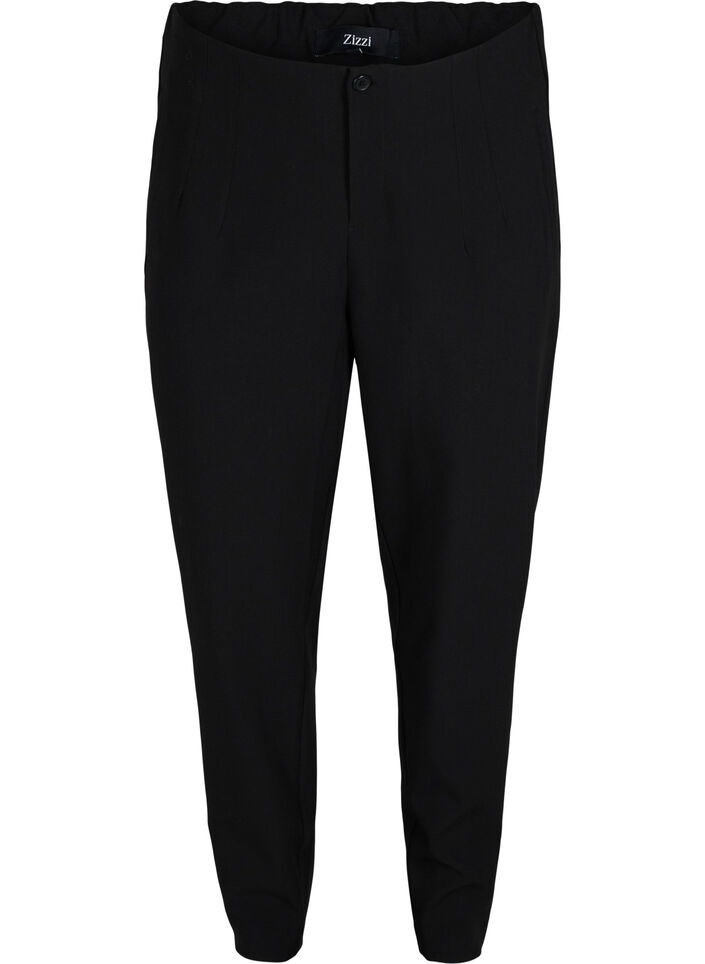 Klassiset housut korkealla vyötäröllä, Black, Packshot image number 0