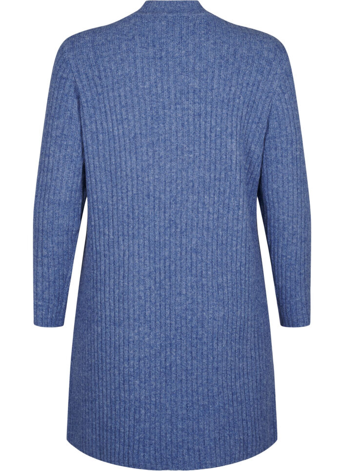 Lyhyt ribattu mekko pyöreällä pääntiellä, Grey Blue Mel., Packshot image number 1