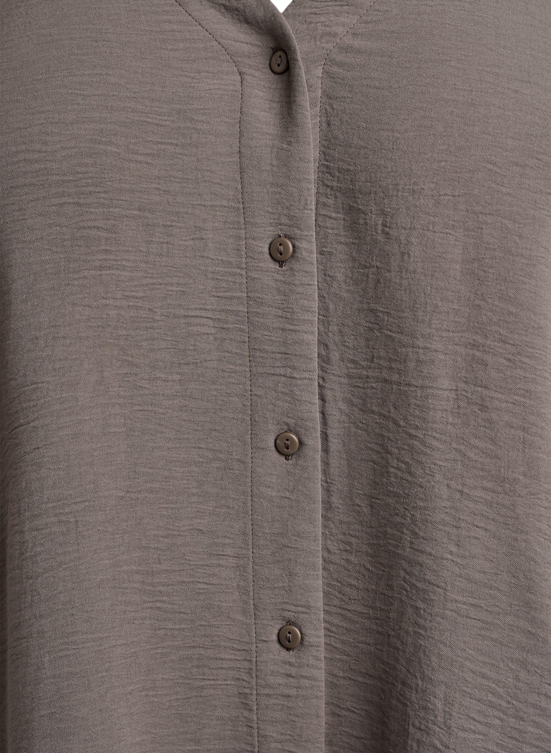 ZizziV-aukkoinen paitapusero 3/4-hihoilla, Beige, Packshot image number 2