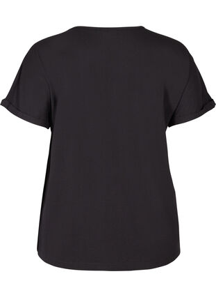 T-paita v-aukolla , Black, Packshot image number 1