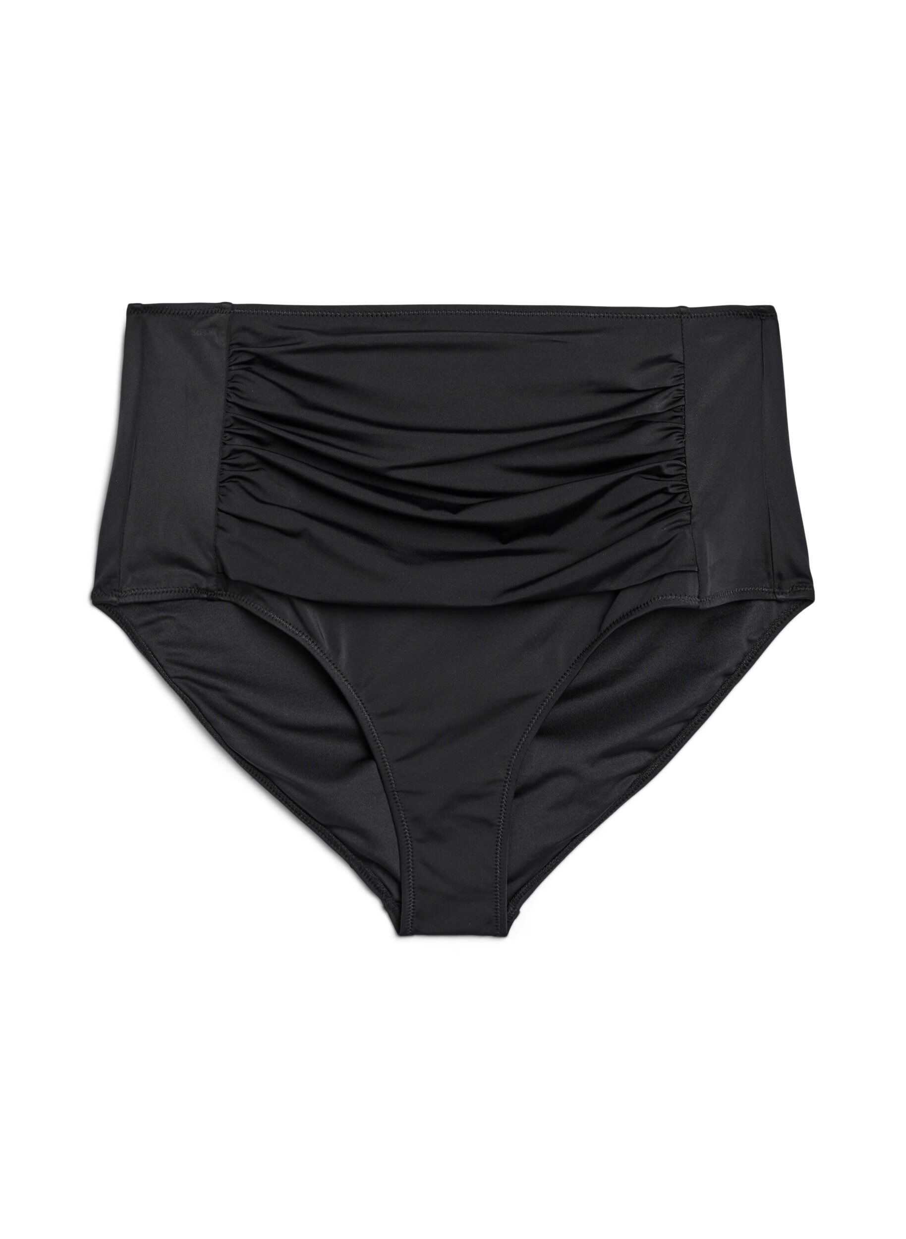 Zizzi Bikinien alaosat korkealla vy&ouml;t&auml;r&ouml;ll&auml;, Musta, Packshot image number 0