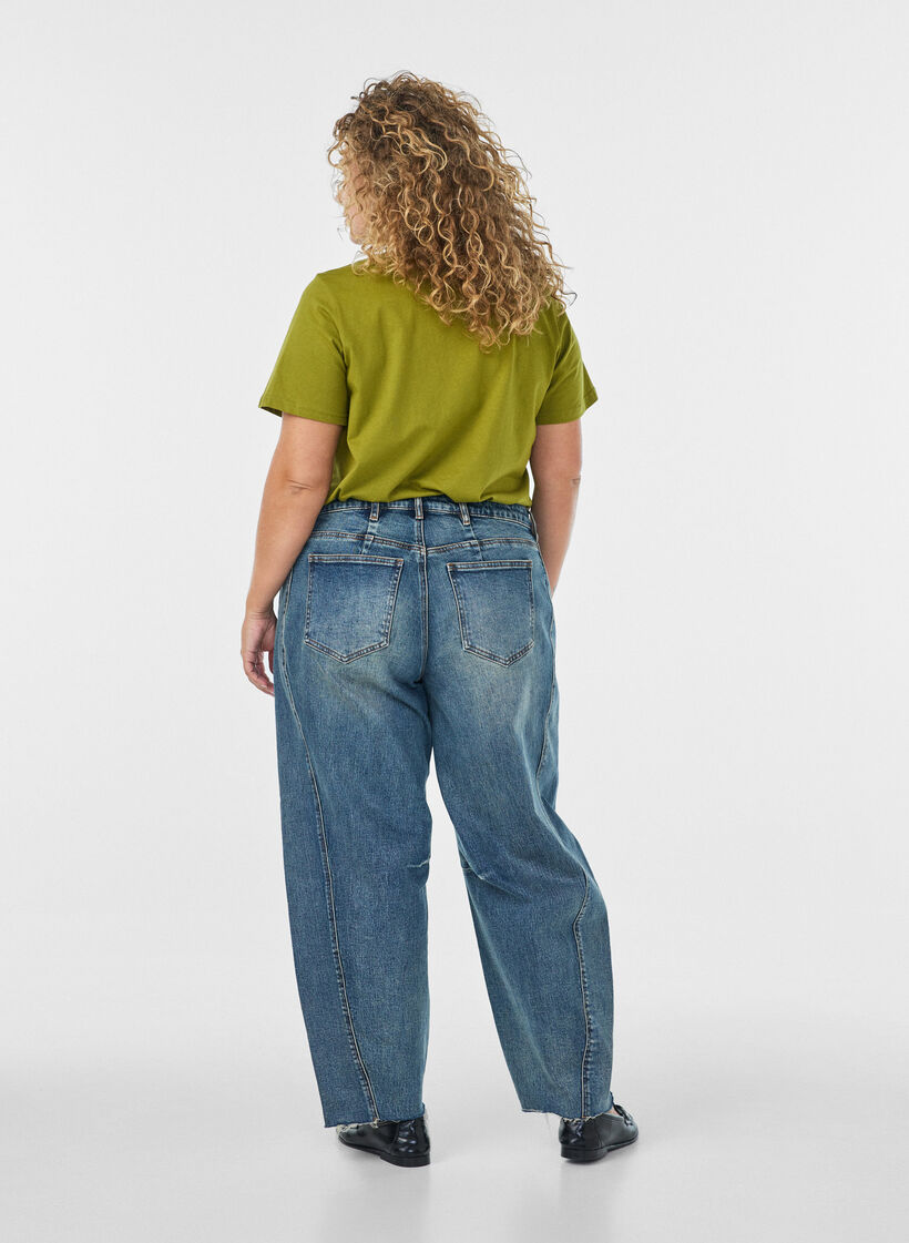 Puuvillainen T-paita tekstimerkill&auml;, Vihre&auml;, Model image number 2