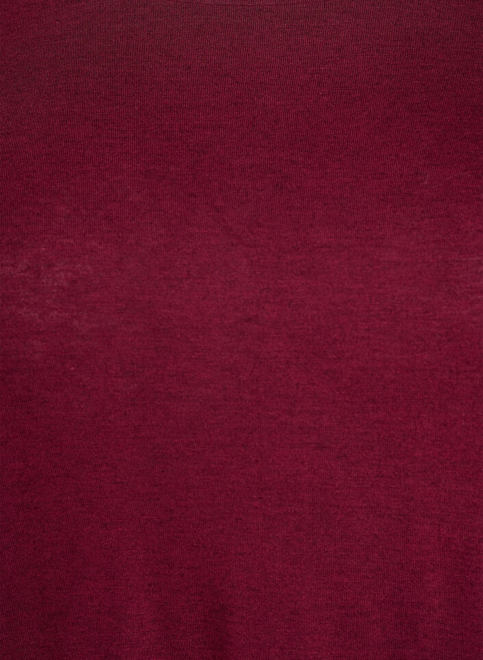 Pitk&auml;hihainen pusero villasta ja viskoosista, Tumma Bordeaux, Packshot image number 2