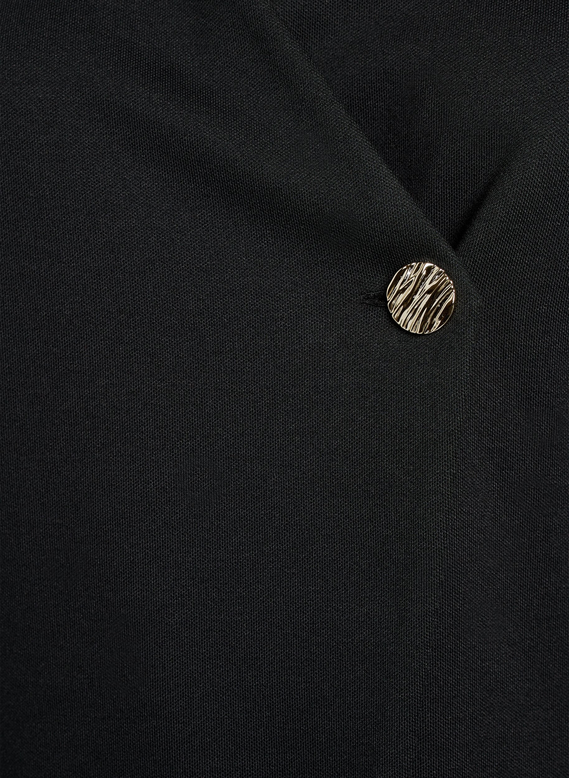 Zizzi Pusero, jossa ep&auml;symmetrinen kietaisuefekti ja lyhyet hihat, Musta, Packshot image number 2