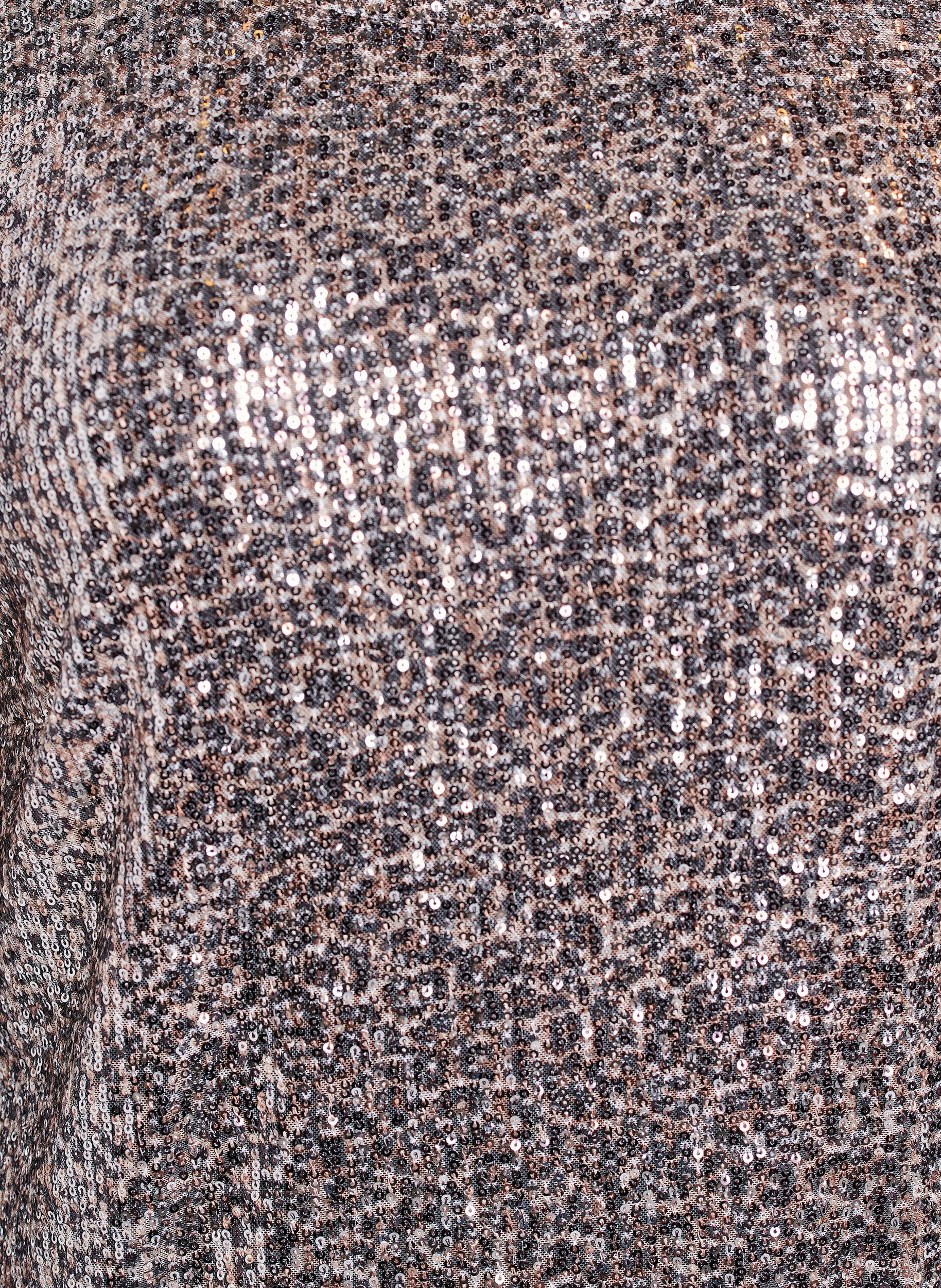 Zizzi Lyhyt paljettimekko pitkill&auml; hihoilla, Ruskea, Packshot image number 2