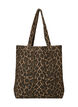 Deniminen shopper-kassi leopardikuvioilla, Ruskea, Packshot image number 1