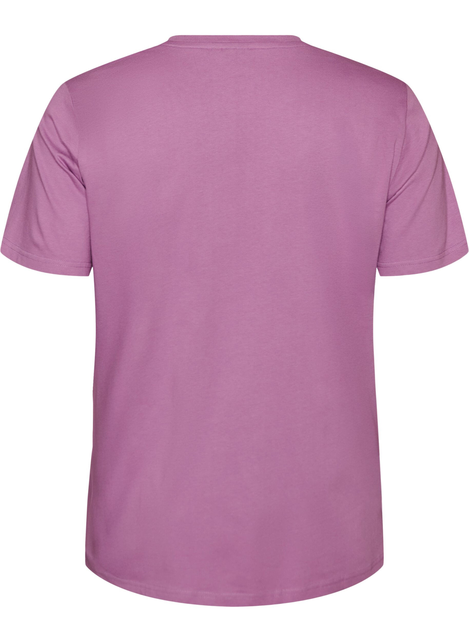 ZizziLuomupuuvillainen T-paita reik&auml;kirjailulla, Violetti, Packshot image number 1