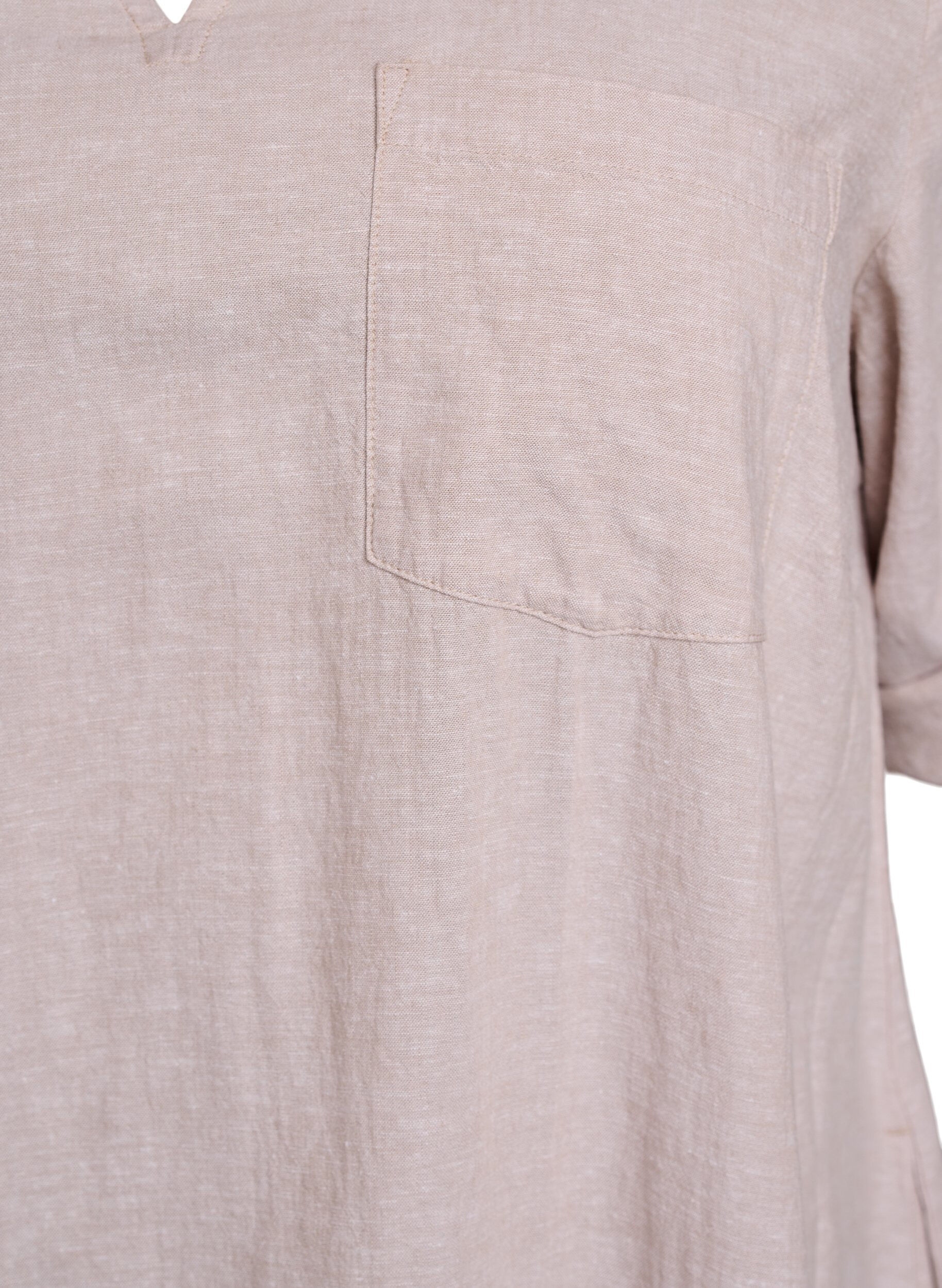 ZizziA-mallinen tunika pellavaa ja viskoosia, Beige, Packshot image number 2