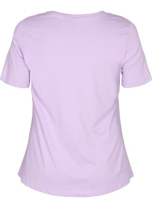 Lyhythihainen puuvillainen t-paita painatuksella, Lavendula LOVE, Packshot image number 1