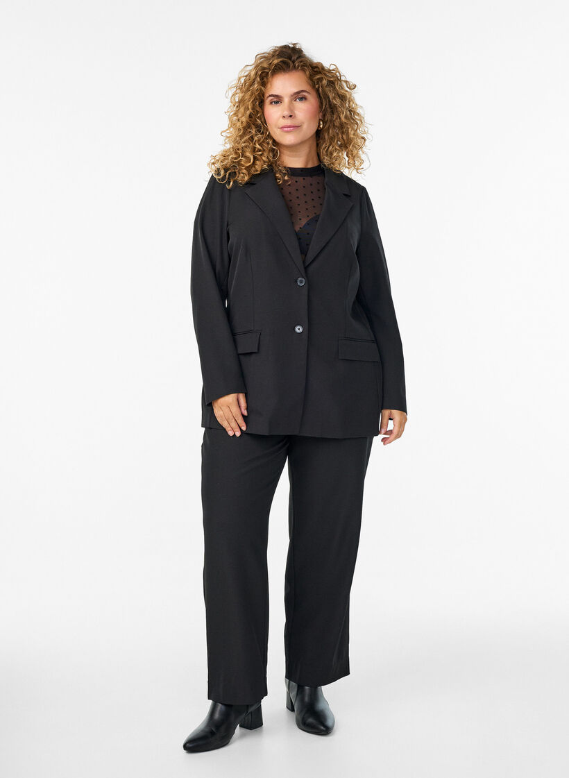 FLASH - Bleiseri taskuilla ja halkioilla, Musta, Model image number 1