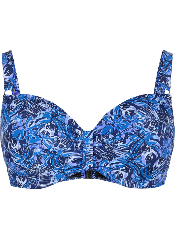 Kaarituelliset bikiniyl&auml;osa kuosilla, Sininen, Packshot image number 0