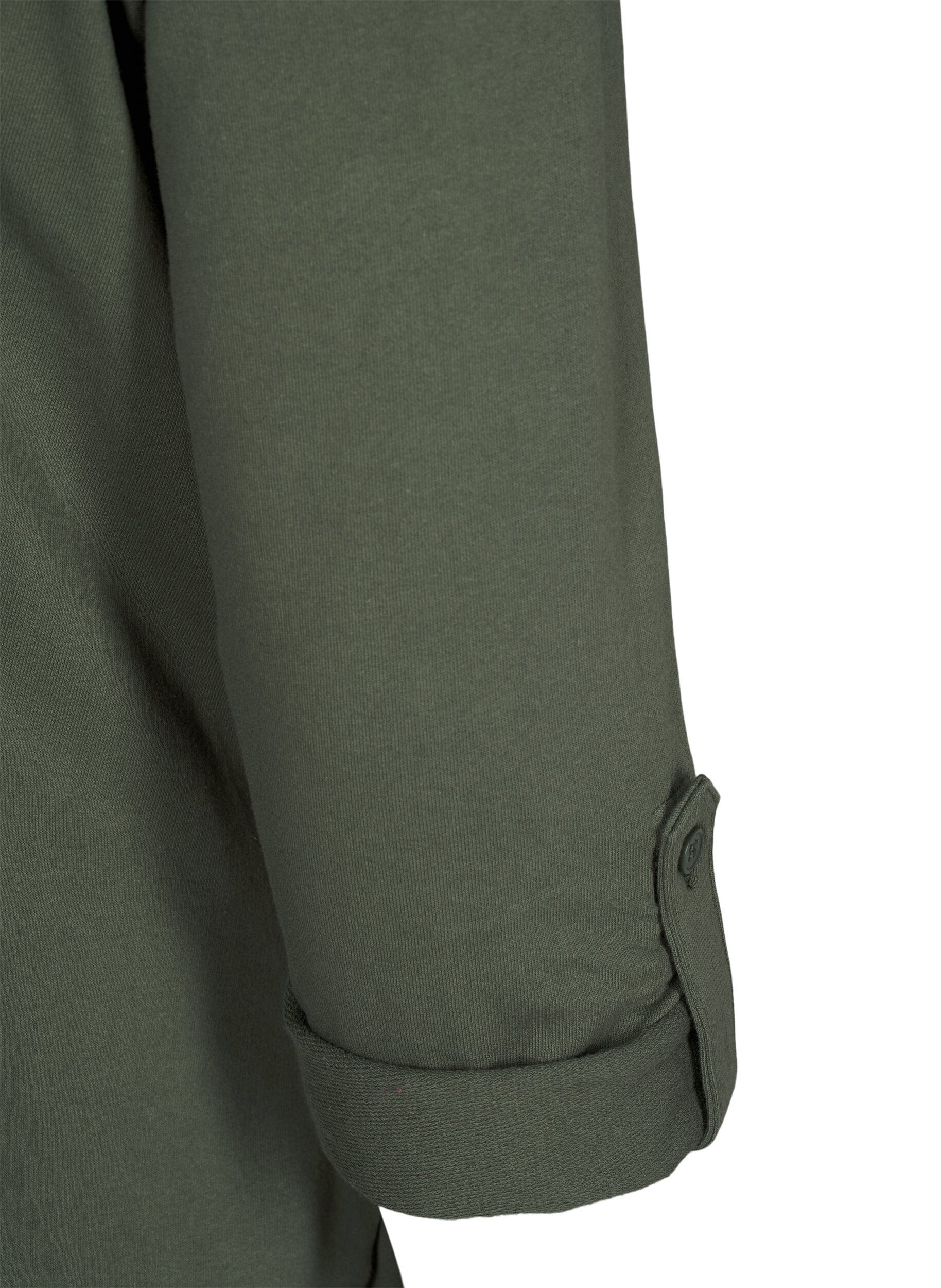 Zizzi Pallomainen mekko, jossa on taskut, Vihre&auml;, Packshot image number 3