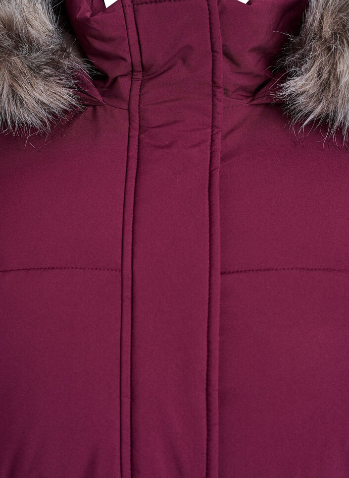 Vedenkestävä parka tekoturkiskauluksella, Tumma Bordeaux, Packshot image number 2
