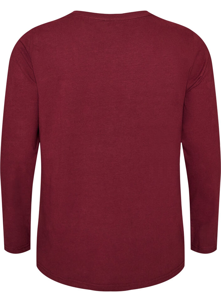 Perus jersey-paita, jossa pitk&auml;t hihat, Punainen, Packshot image number 1