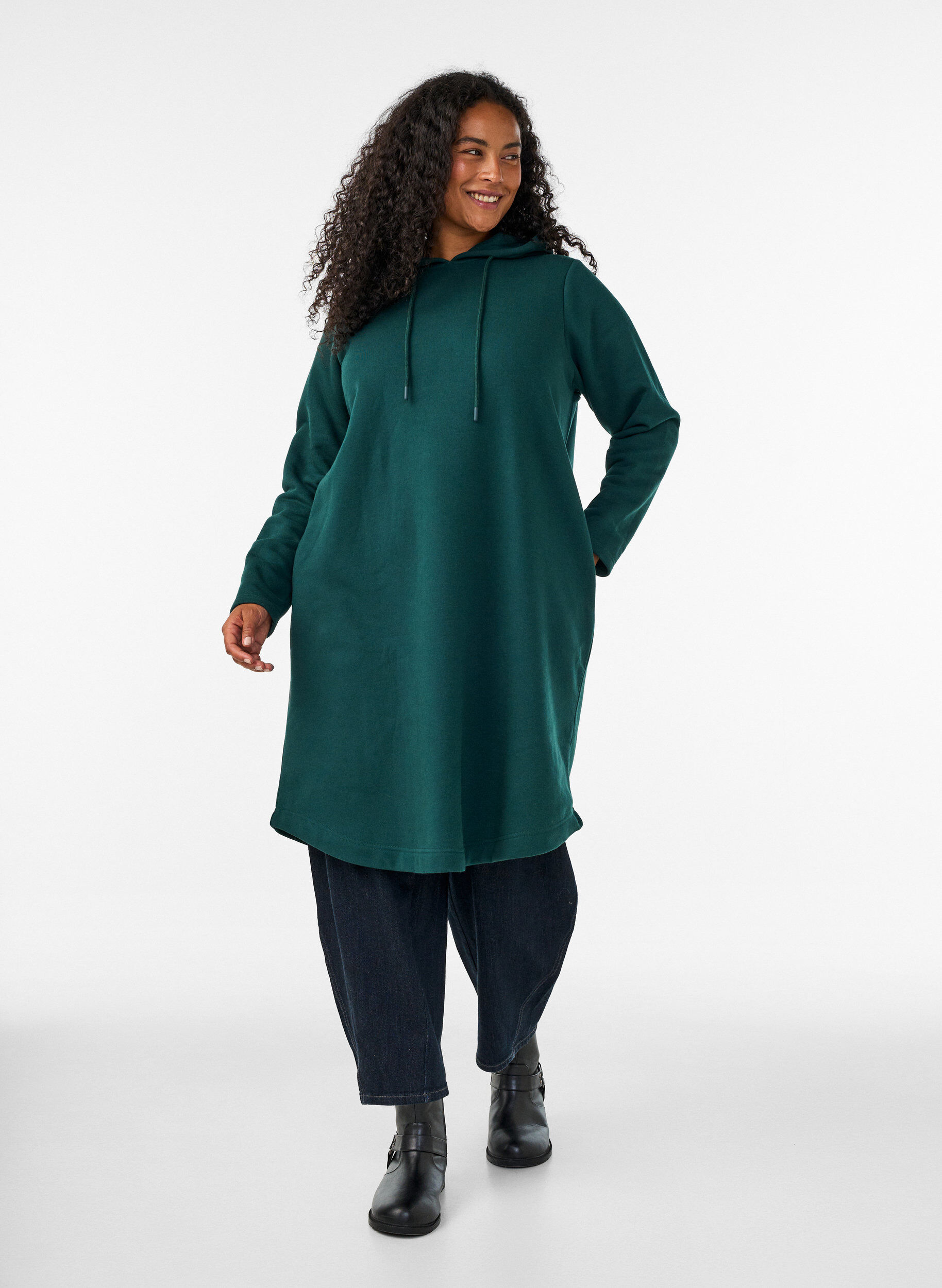 ZizziHupullinen swetarimekko taskuilla, 0648, Model image number 0