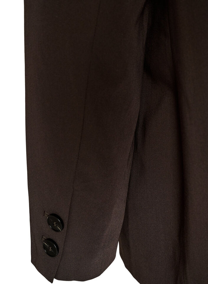 Korkeavy&ouml;t&auml;r&ouml;iset r&auml;&auml;t&auml;l&ouml;idyt housut pr&auml;ss&auml;tyill&auml; laskoksilla, Ruskea, Packshot image number 4